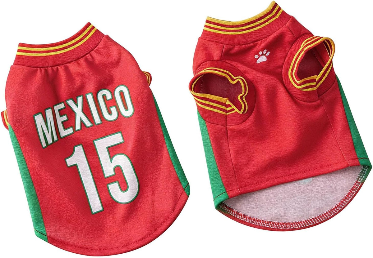 Pet Dog Soccer Shirts Mexico Argentina Portugal Sleeveless Breathable Mesh Puppy Sports Costume Football Sportswear Clothes for Small Dogs, Football Fans Pet Lovers Gifts (B-Green, S) - Image 9
