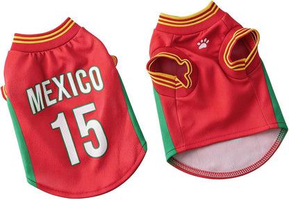 Pet Dog Soccer Shirts Mexico Argentina Portugal Sleeveless Breathable Mesh Puppy Sports Costume Football Sportswear Clothes for Small Dogs, Football Fans Pet Lovers Gifts (B-Green, S) - Image 9