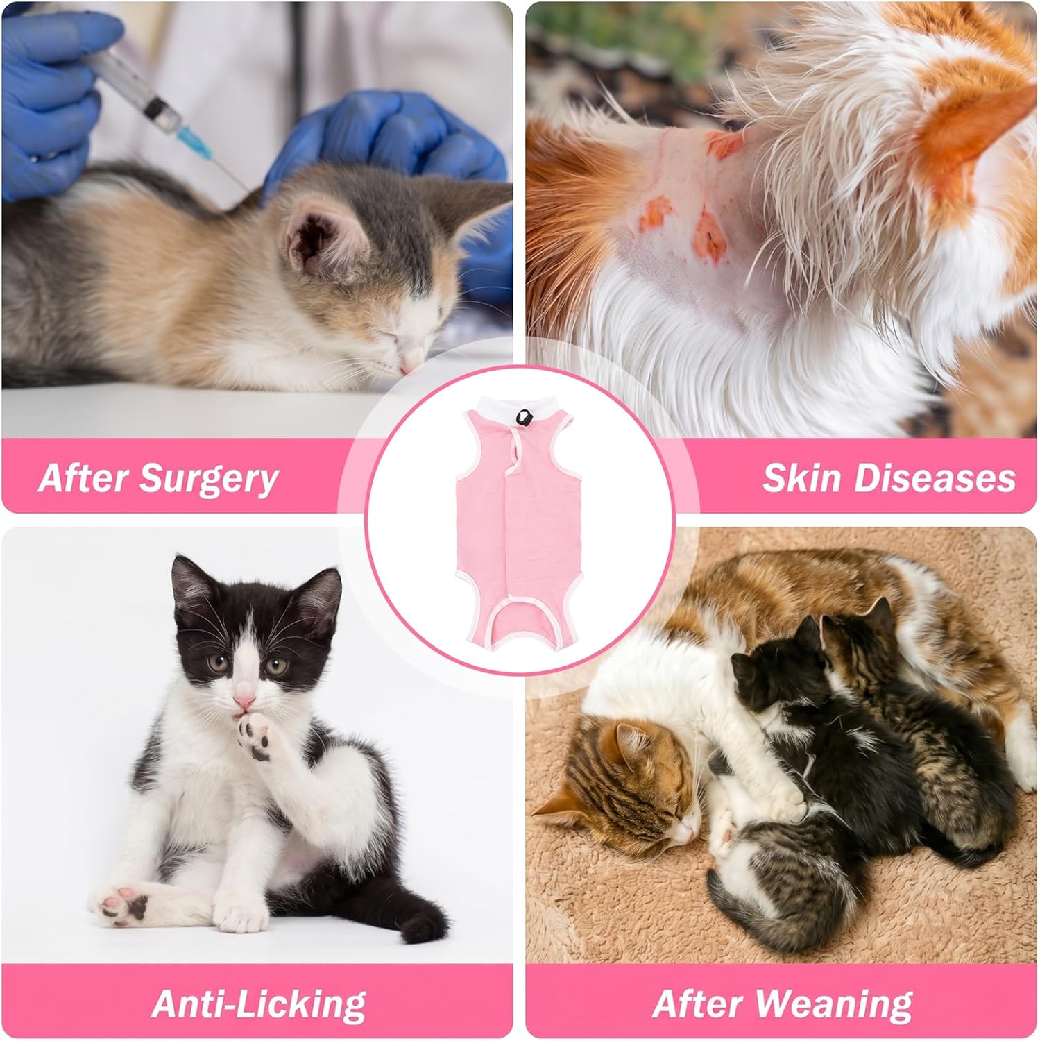 Coppthinktu kitten recovery suit back velcro closure details