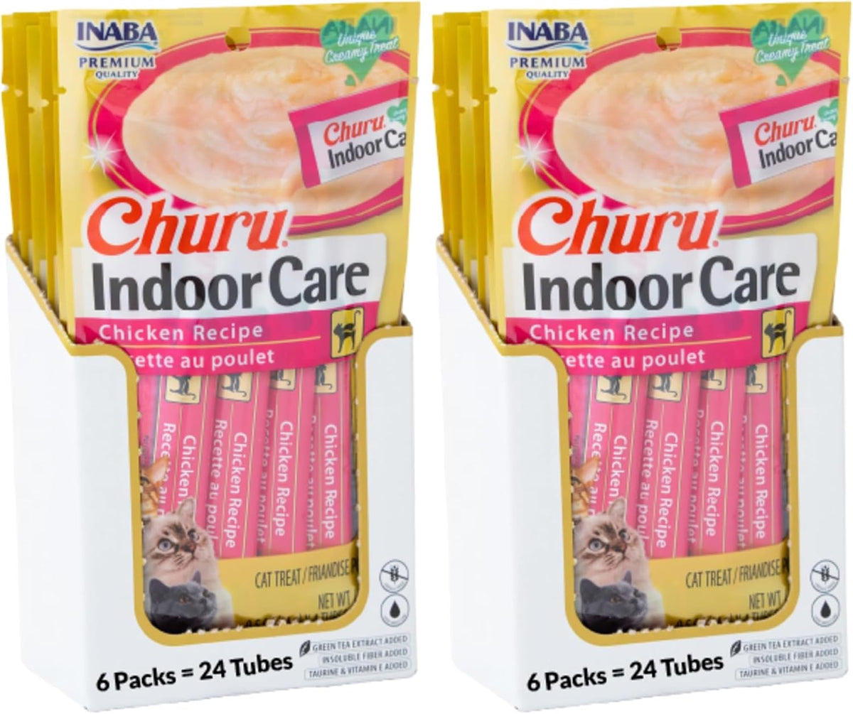 INABA Churu Indoor Care for Hairball Control, Functional Lickable Cat Treat with Taurine & Green Tea Extract, 0.5oz Each, 20 Tubes Total, Tuna & Chicken Variety - Image 13