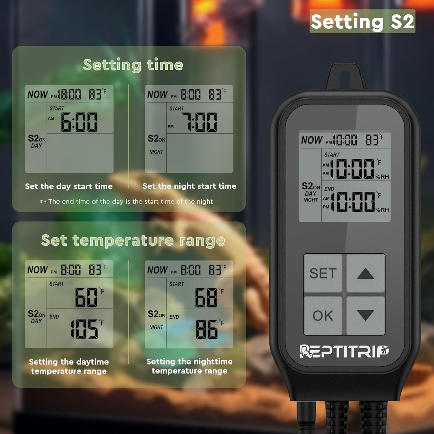 REPTITRIP authentic automated habitat environmental regulator for snakes and lizards