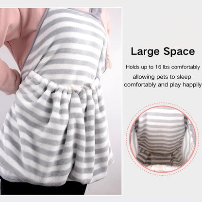 Ferret Sling Carrier - Fleece Small Pet Carrier Bag Soft Breathable Hands Free Shoulder Front Chest Apron Bonding Pouch Accompany Carrier for Small Dog Cat Ferret Rabbit (Grey) - Image 5