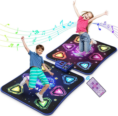 Waykee kids electronic dance mat front view with lights