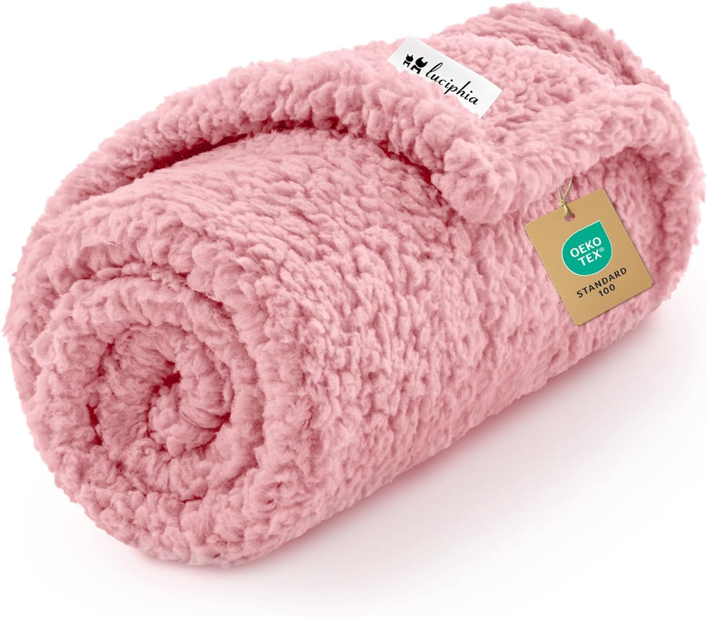 Luciphia Premium Fleece Dog Puppy Blanket Soft Pet Sherpa Calming Cat Blanket Throw for Small Medium Dog Cat(Beige,30x20 inches) - Image 12