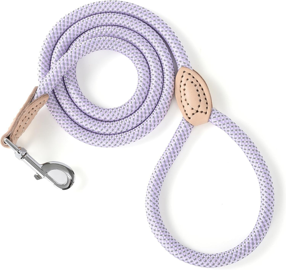 Mile High Life Dog Leash, Rope Leash with Genuine Leather Connection and Heavy Duty Metal Clasp, Great for Small Medium Large Dogs(Pink,48 Inch) - Image 14