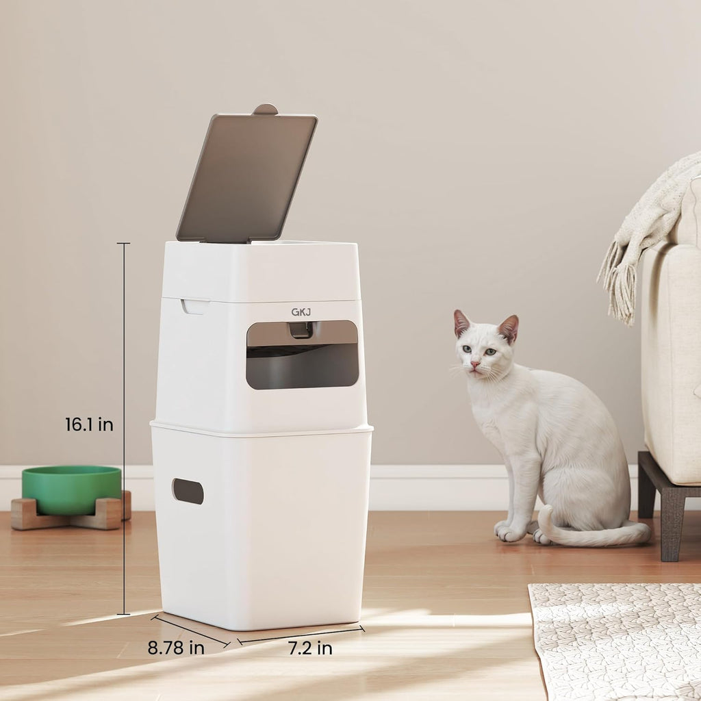 GKJ Cat Litter Box Waste Disposal System for Odor Control Cat Litter Trash Can | Includes 1 roll of 16 Easy Tear-Off Bags | Diaper Trash Can - Image 10