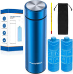 Fortewell insulin cooler travel case front view blue portable medication pouch