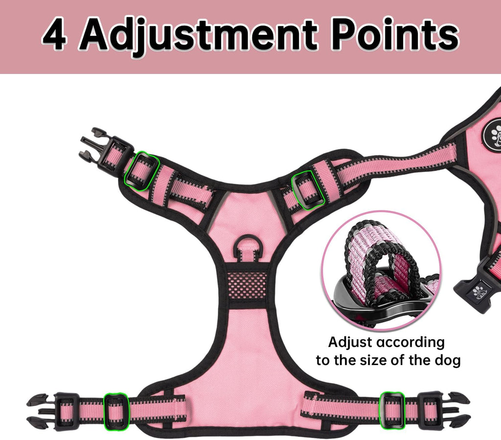 Nestroad pink pet vest harness with reflective strips