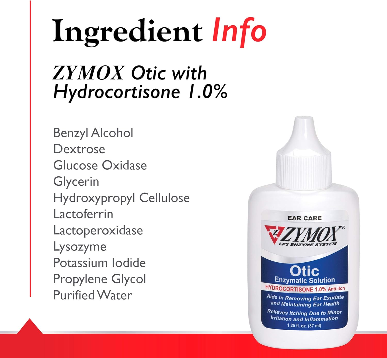 Application tip of Zymox Otic solution bottle for pet ear cleaning
