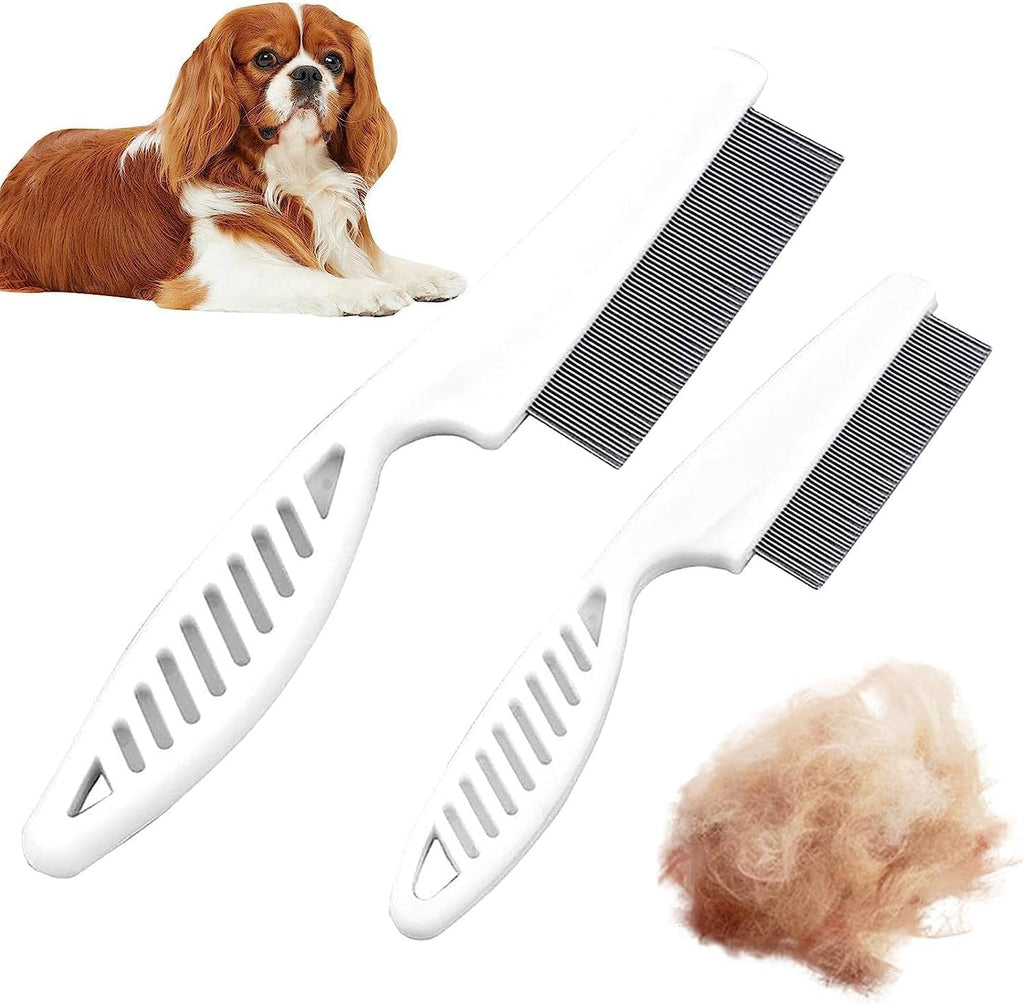 Stainless steel teeth detail on pet grooming comb