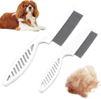 Stainless steel teeth detail on pet grooming comb