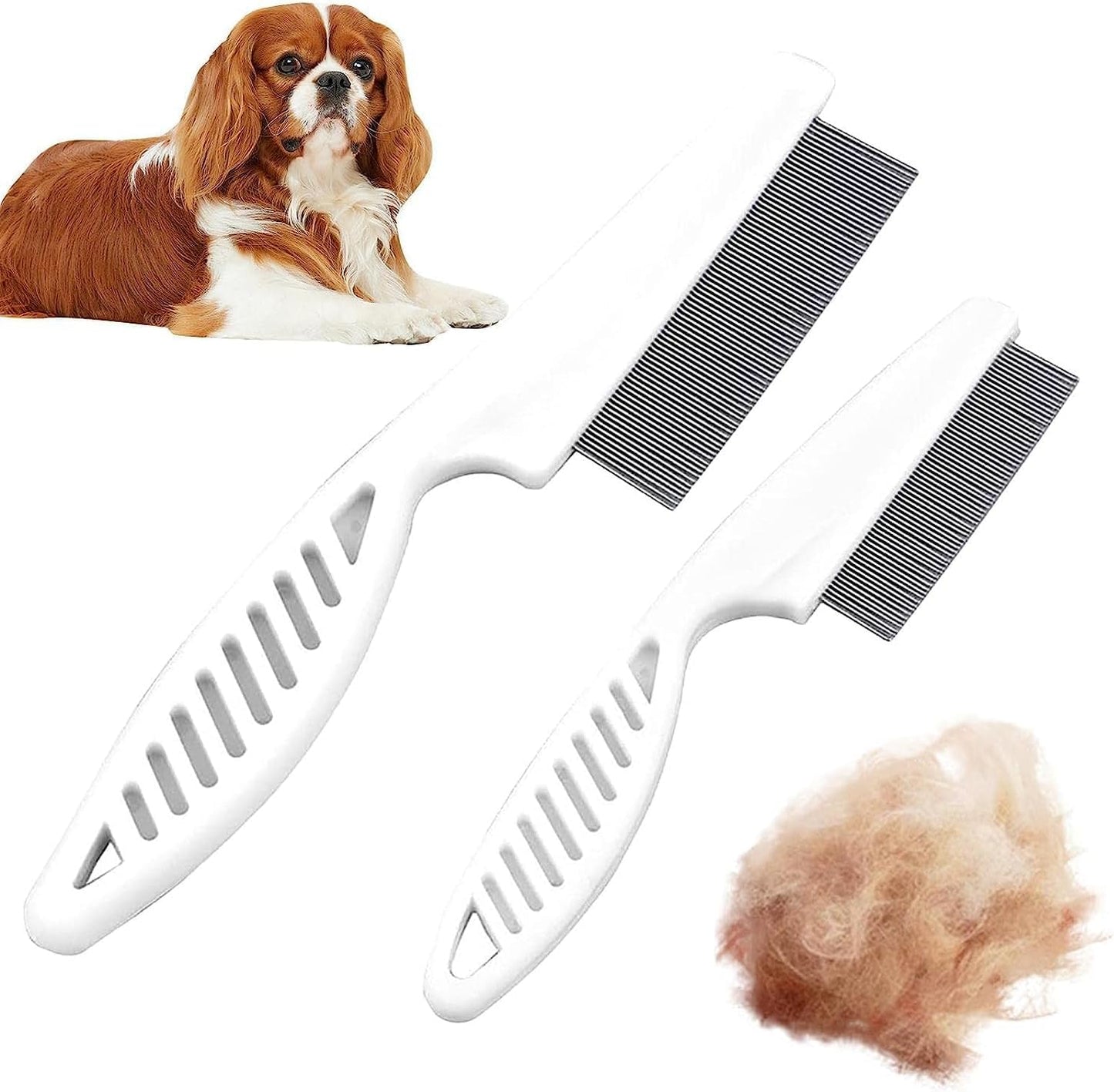 Stainless steel teeth detail on pet grooming comb
