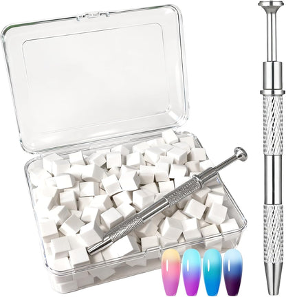 Hongliang 200 pieces soft nail sponges and metal grab pen set