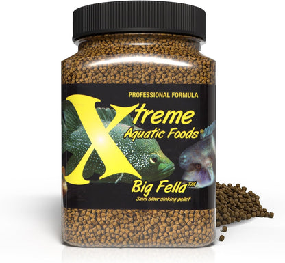 Xtreme Aquatic Foods Big Fella 3.0mm pellets front view container