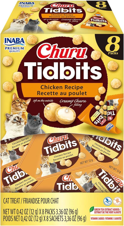 Premium imported USA cat treats Inaba Churu Tidbits assortment