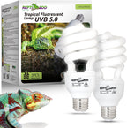 Authentic REPTI ZOO packaging detailing the five percent UVB output for geckos.