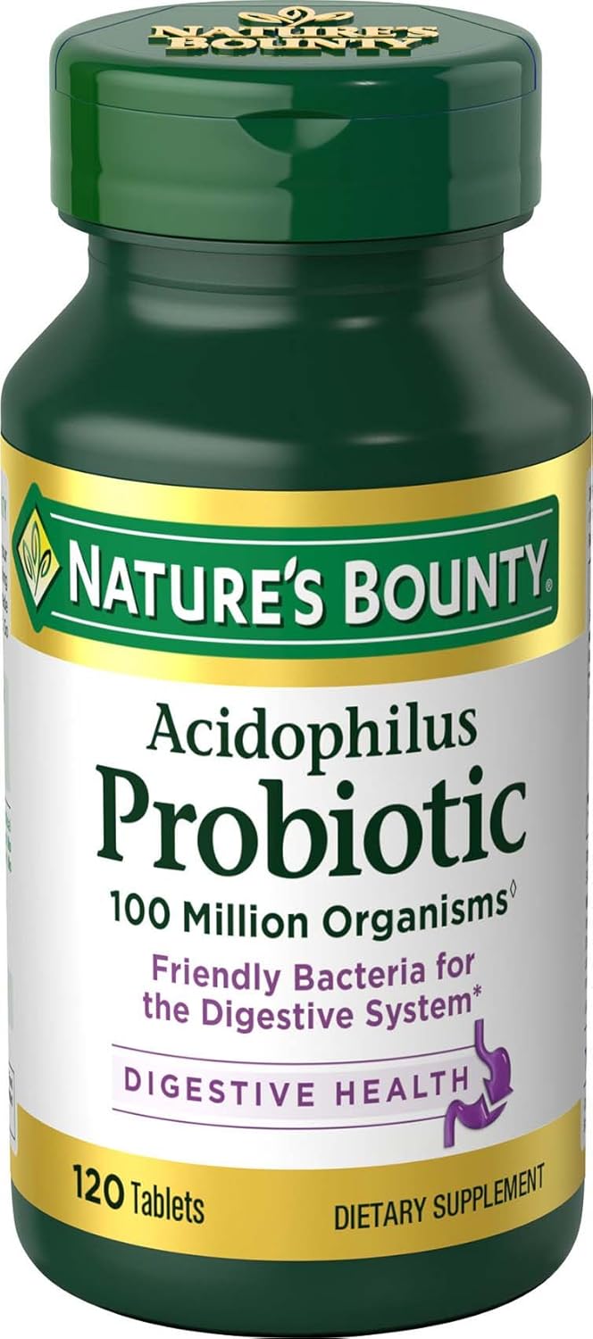 Nature's Bounty Lactobacillus Acidophilus Probiotic Supplement - Daily Probiotic for Women/Men Digestive Health, 100 Million Organisms, Vegetarian, 1 Serving per Day, 120 Tablets - Image 13