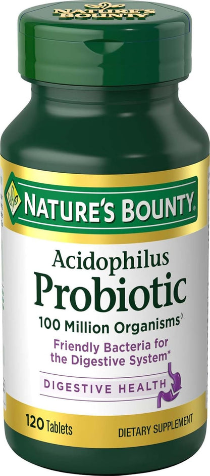 Nature's Bounty Lactobacillus Acidophilus Probiotic Supplement - Daily Probiotic for Women/Men Digestive Health, 100 Million Organisms, Vegetarian, 1 Serving per Day, 120 Tablets - Image 13