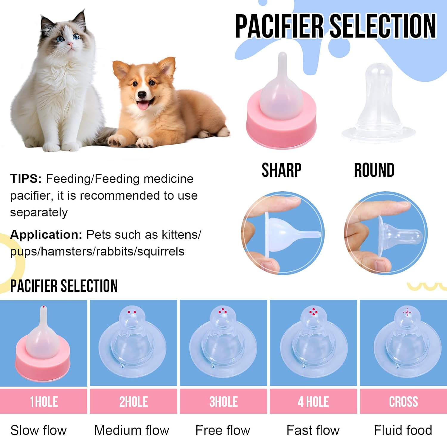 Premium puppy milk feeder bottle kit with replacement nipples and cleaning brushes