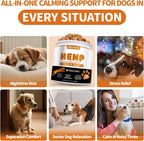 Allyeah separation anxiety aid for dogs showing supplement benefits for barking and stress.