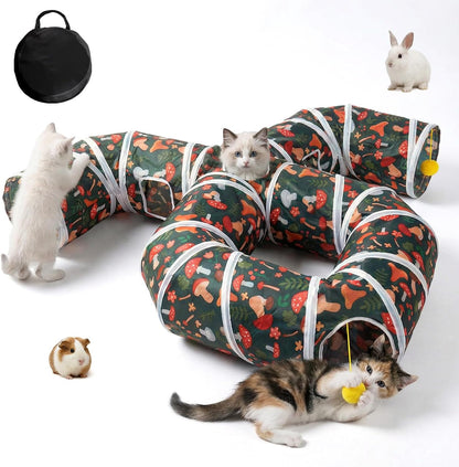 Cpvbobul cat tunnel packaging and dimensions layout for indoor pet entertainment.