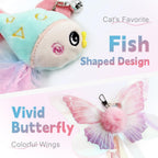 SONGWAY butterfly tassel plush cat toy attachment showcasing the built-in small metal bell.