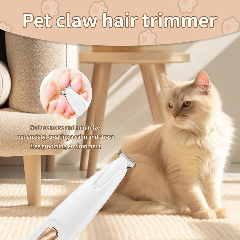Rechargeable electric dog grooming tool plugged into a USB charging cable demonstrating cordless battery portability.