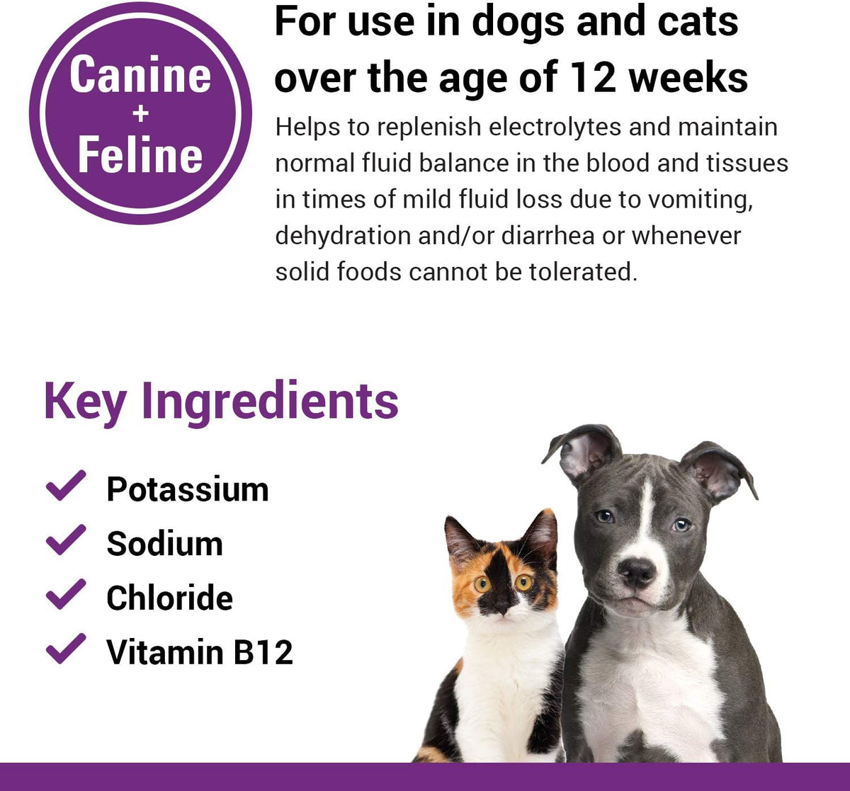 Vet Classics Pet-A-Lyte bottle showing dosage information
