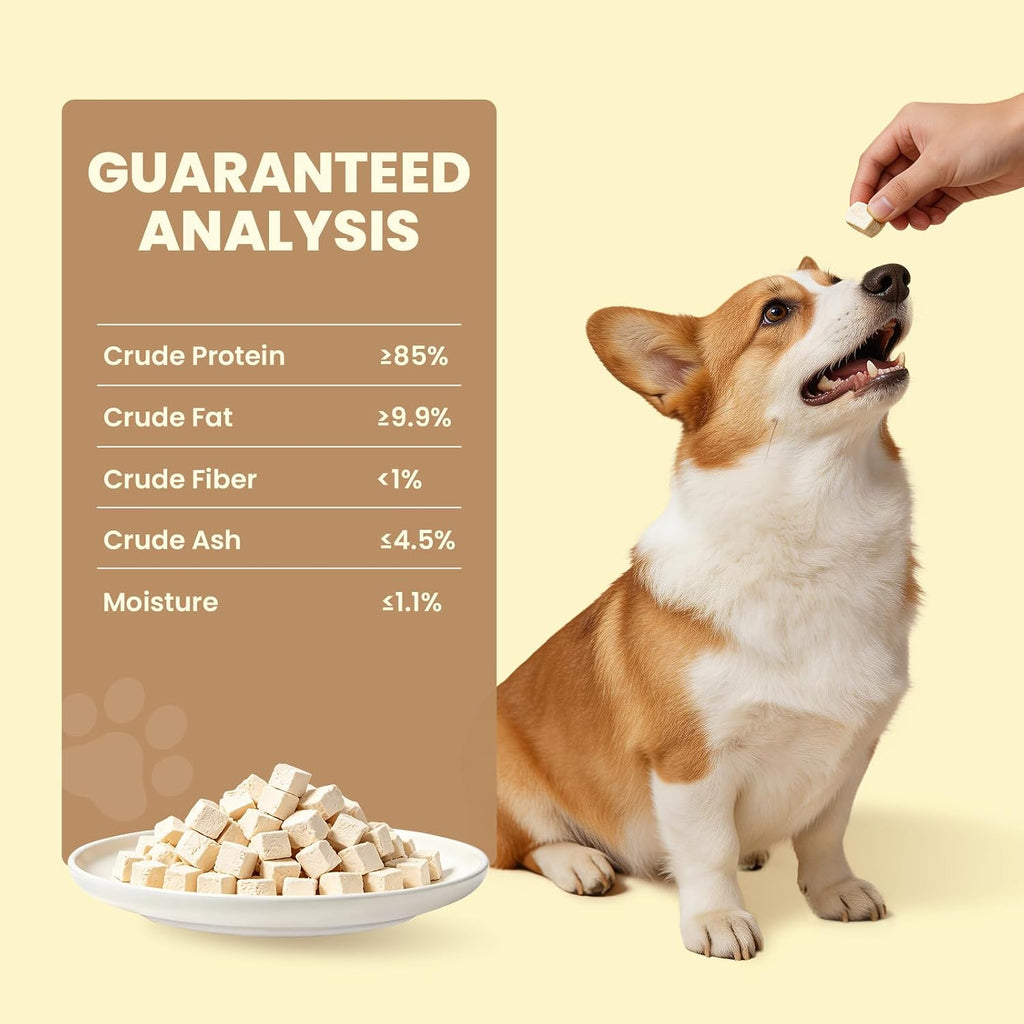 Just Try brand freeze dried pet treats nutritional view