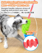 Close up view of the colorful polar fleece tail on the SCHITEC dog pull toy