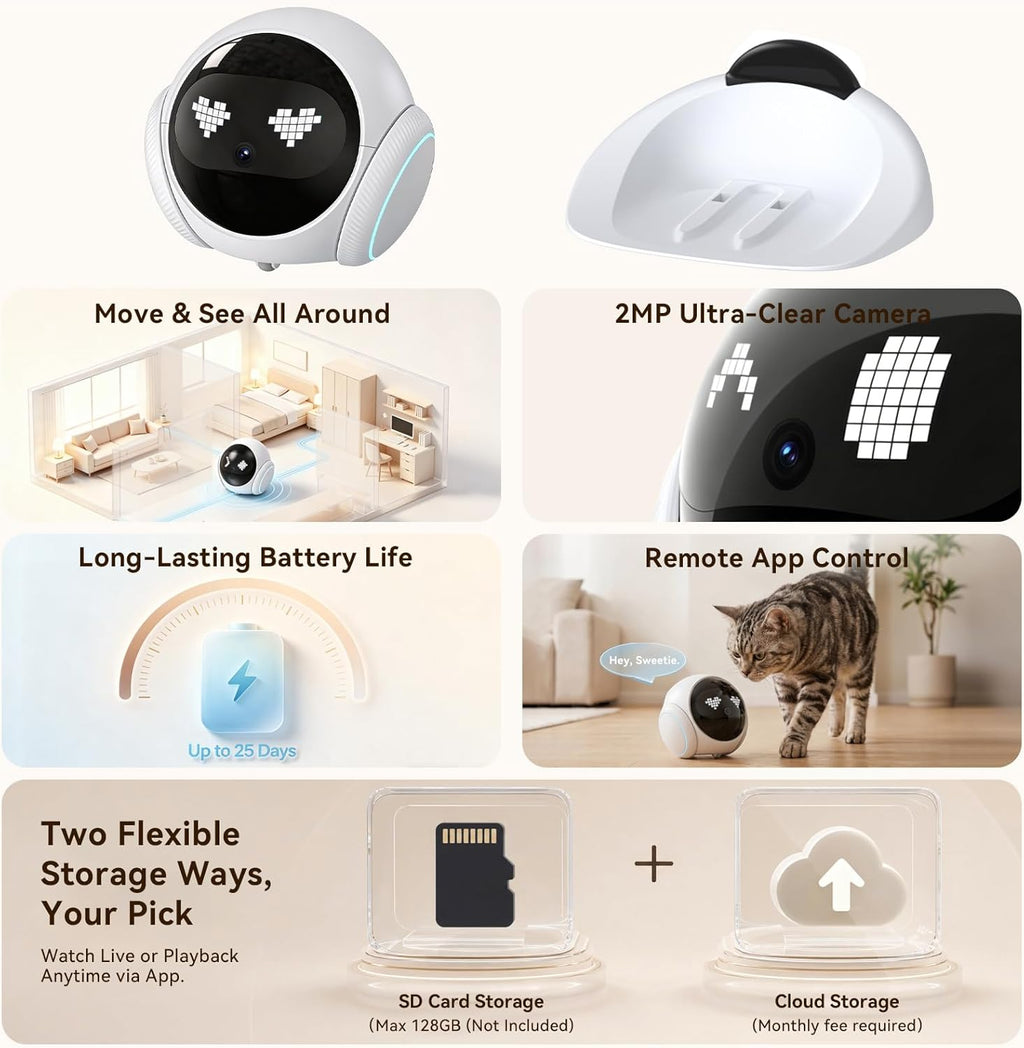 Smartphone app interface for Vivideye pet camera