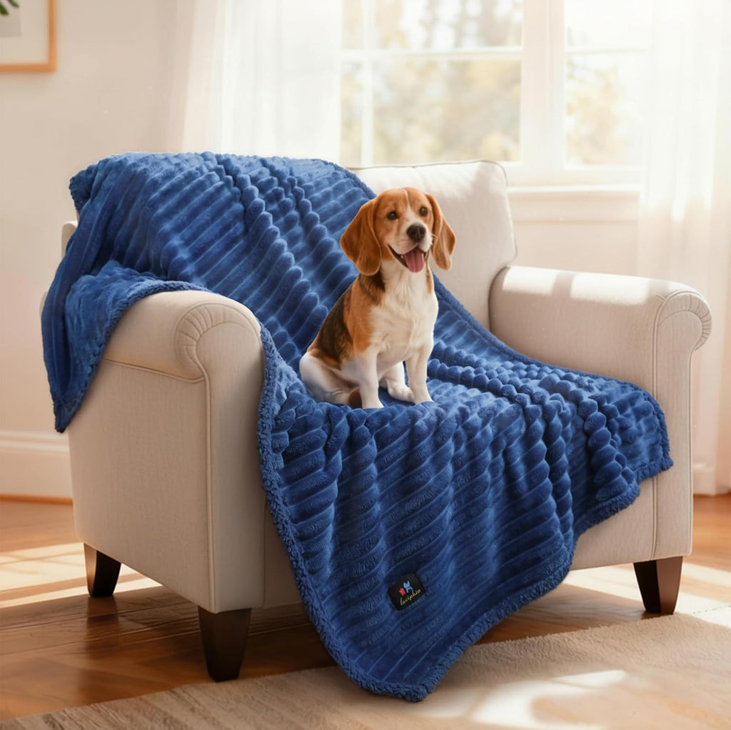 Luciphia Waterproof Dog Blanket for Large Dogs Ultra-Soft Calming Cut Pile Flannel Throw Durable & Warm Furniture Protection for Couch Bed Pet Blanket Machine Washable Stone Gray,L(65''x57'') - Image 10