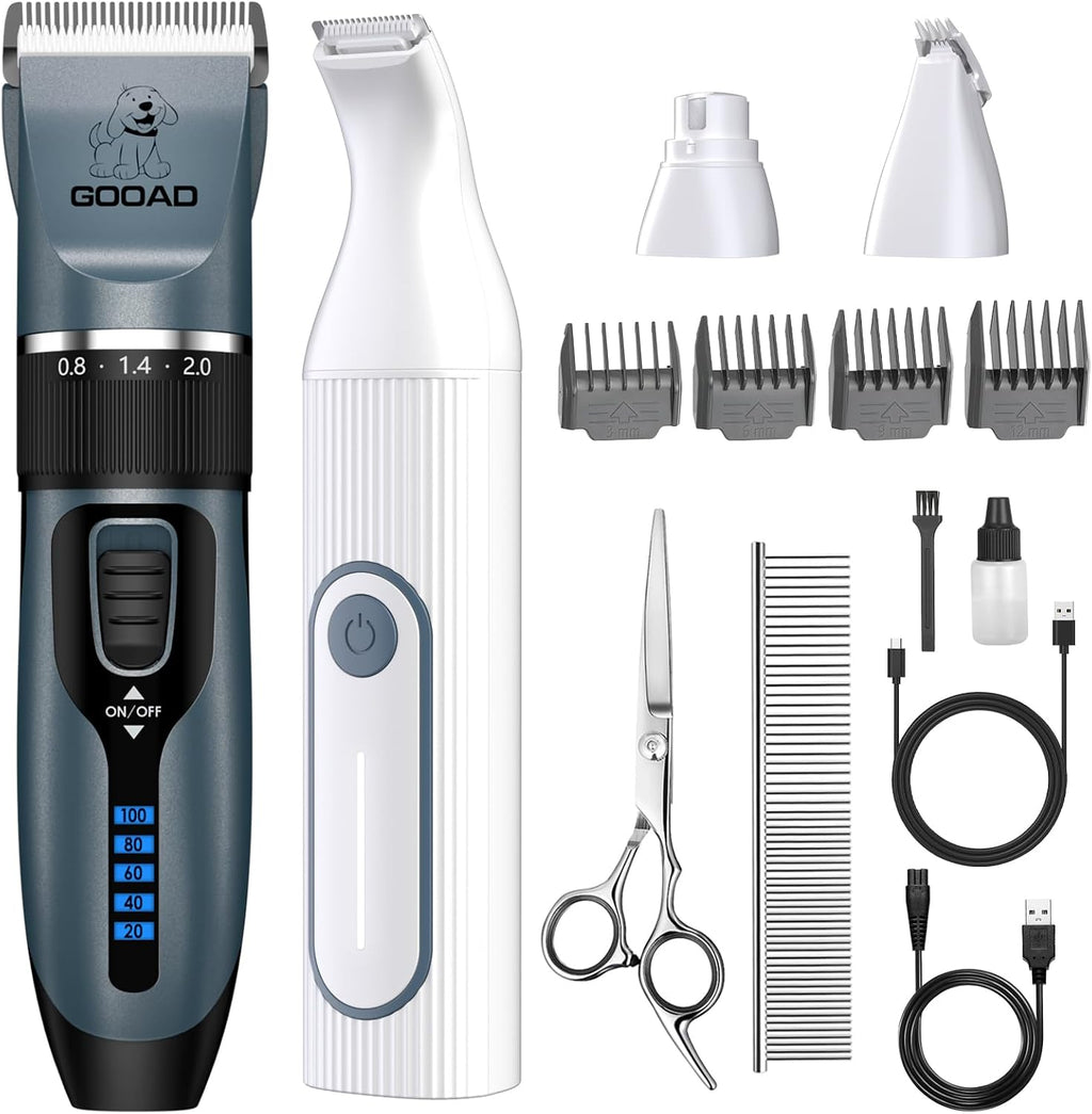 Dog Clippers for Grooming for Heavy Thick Hair&Coats,Low Noise Hair Trimmer,Rechargeable Cordless Pet Shaver, Dog Grooming Kit with Paw Trimmer Nail Grinder for Small Large Dogs - Image 9
