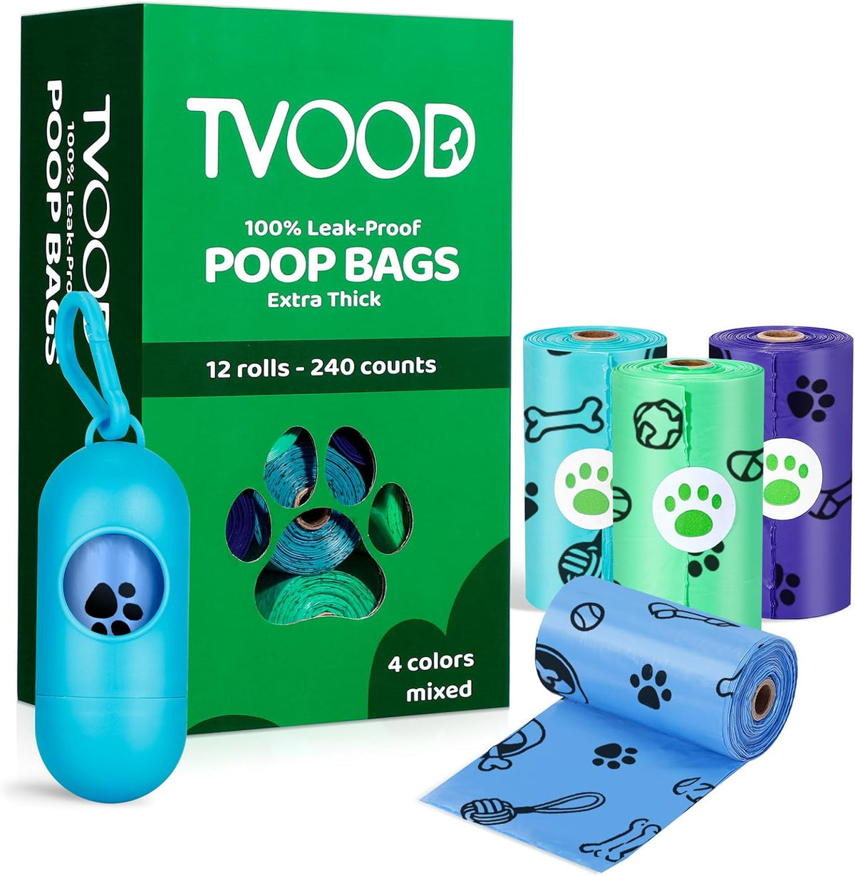Dog Poop Bags Rolls 420 Counts: TVOOD Extra Thick Poop Bags for Dogs Leak-proof Scented Pet Waste Bags for Doggie Poo - with 2 Dispenser, Green - Image 9