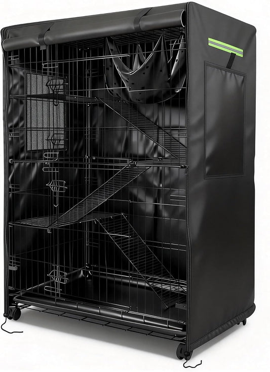 Aprixellis three tier cat cage cover front view protecting outdoor playpen