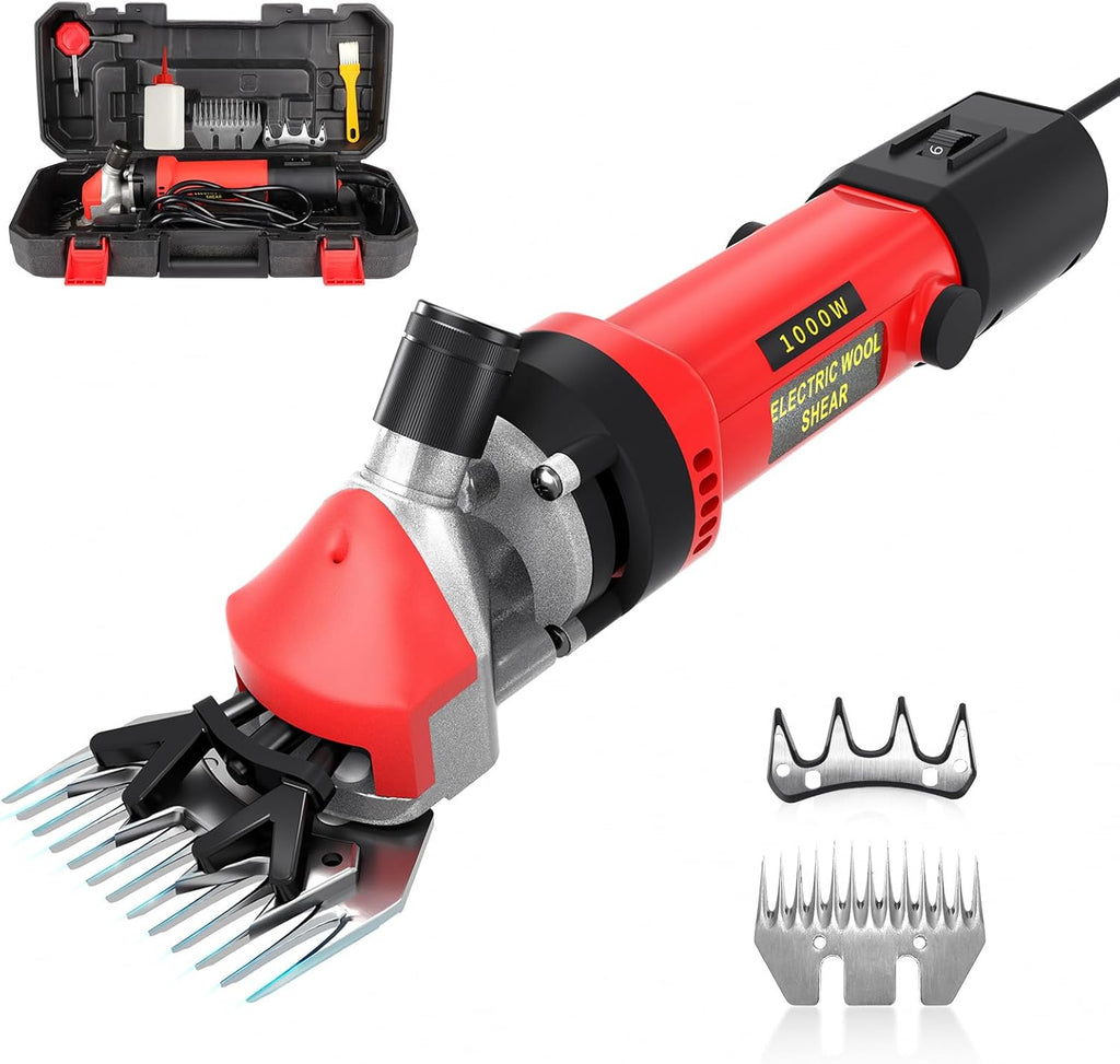 PAT JUUMG 1000W electric sheep shears red professional livestock grooming kit front view