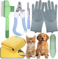 FleExplore 6-in-1 pet grooming kit with all included tools on display.