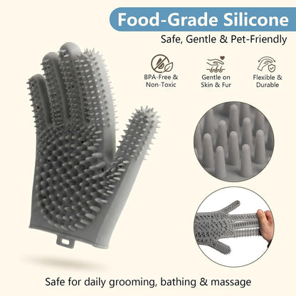 WAGINGROO silicone pet bath glove creating rich lather on dog fur