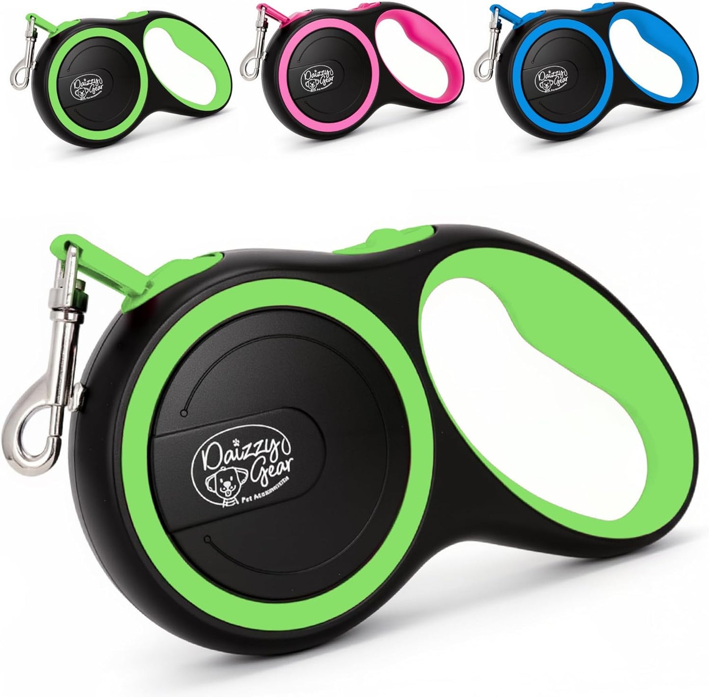 Daizzy Gear retractable dog leash green front view