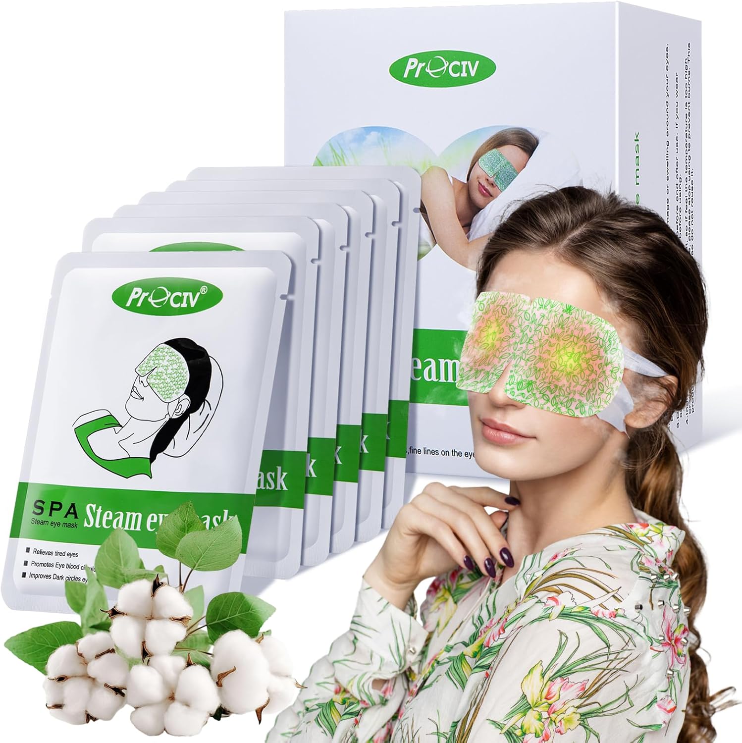 ProCIV steam eye mask 16 packs front packaging view