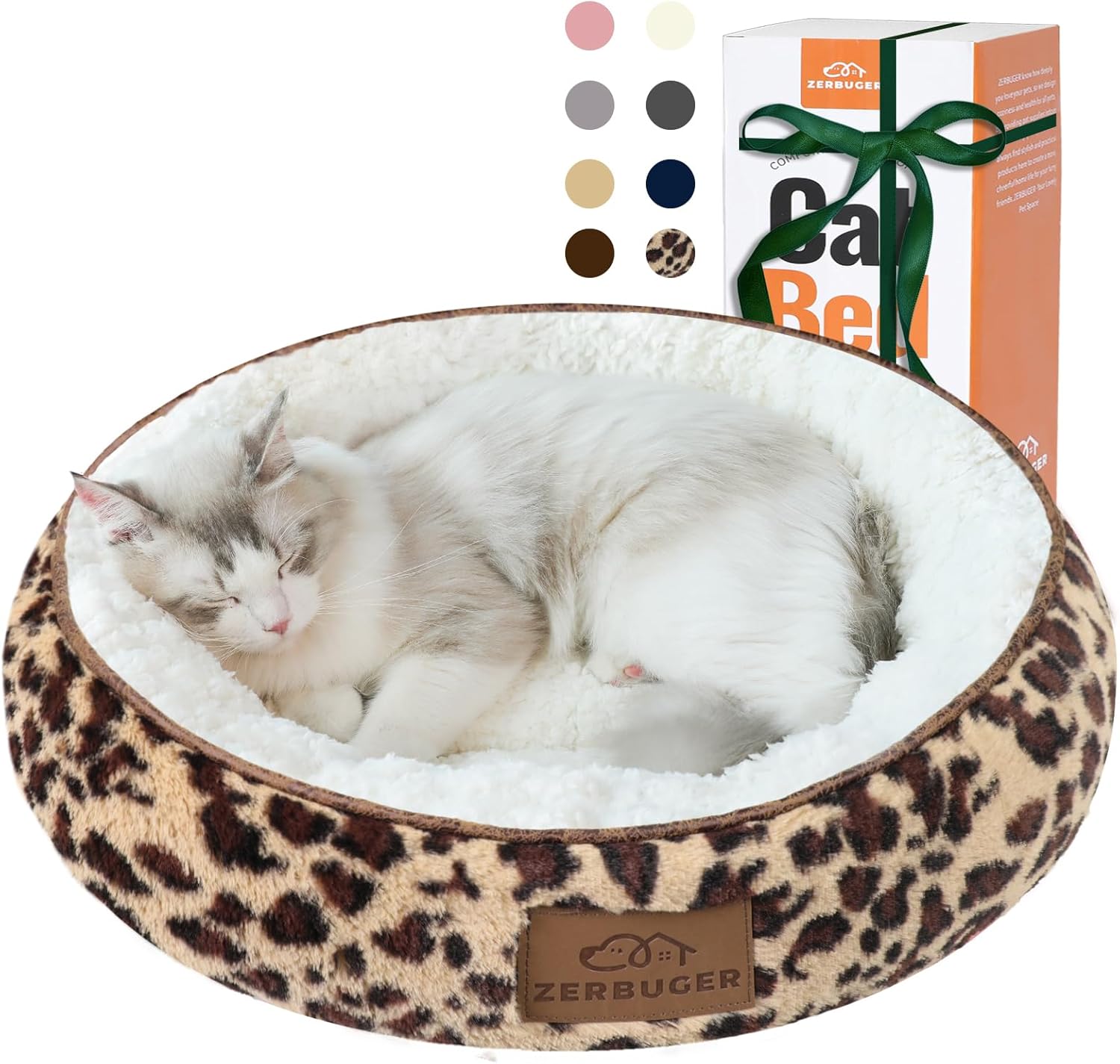 Zerbuger 20in Washable Cat Beds for Indoor Cats - Round Donut Pet Bed for Cats, Small Dogs, Puppy, Kitten - Anti-Slip Bottom, Calming Bed Gift - Pink - Image 15
