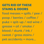 Kids 'N' Pets cleaner applied to a couch to remove pet odor