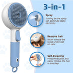 Debut Pet 3-in-1 steam brush showing cool mist spray function