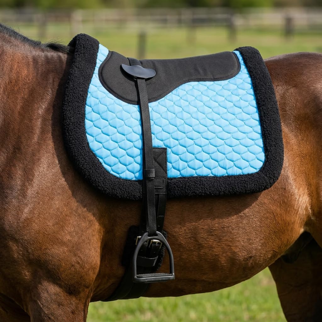 Professional Equine trail fleece bareback pad fleece underside close up view