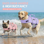 AOFITEE pink dog swimming jacket with rescue handle