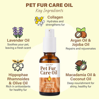 Collagen and natural jojoba oil pet serum for reducing fur shedding