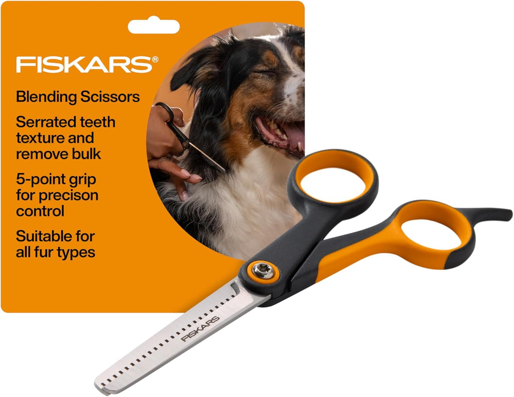Fiskars Pet, Dog & Cat Grooming Scissors, Rounded Tips & SoftGrip Handle, Cat and Dog Supplies, 5.5", Orange/Black, Detailing Scissors - Image 12