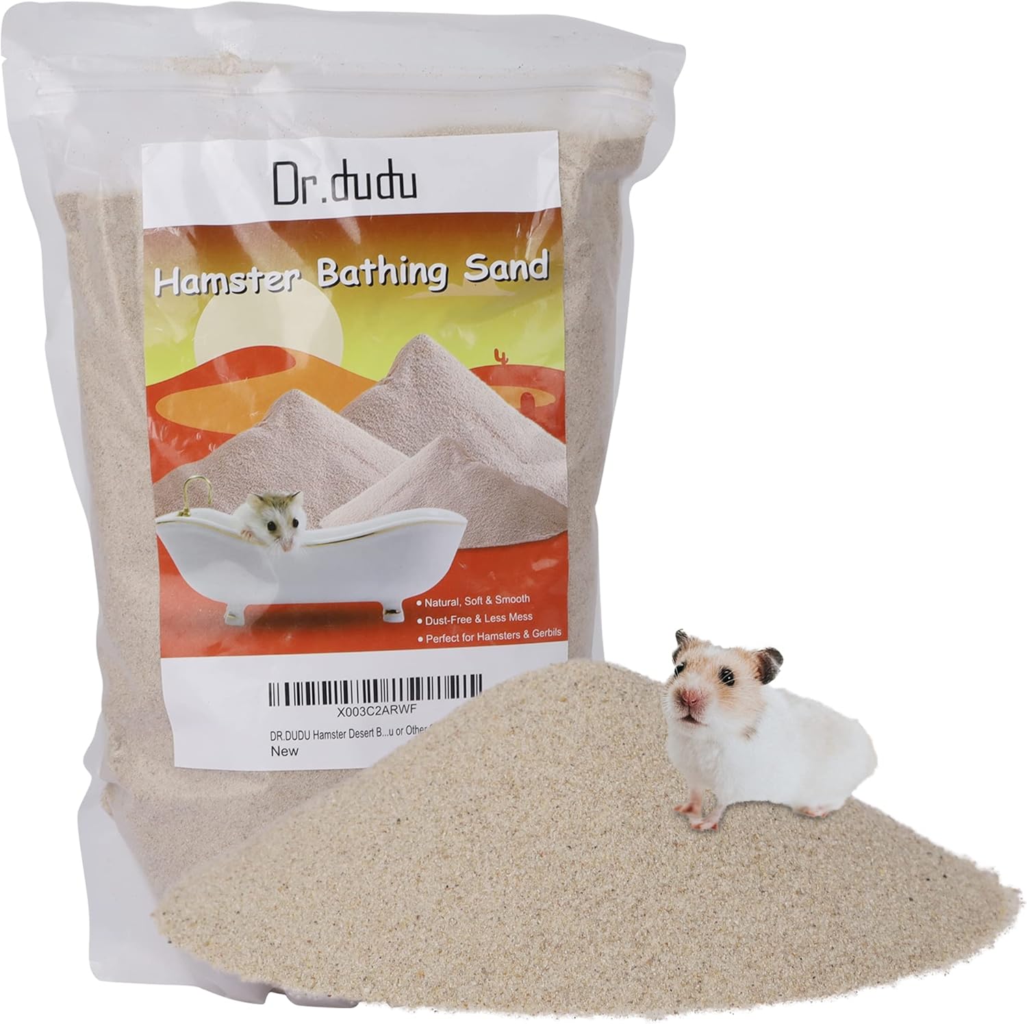 DR.DUDU Hamster Bath Sand, 2.8lb Dust Free Desert Sand or Potty Litter Sand for Hamster Chinchillas Gerbil Syrian Mice Small Animals (White) - Image 12