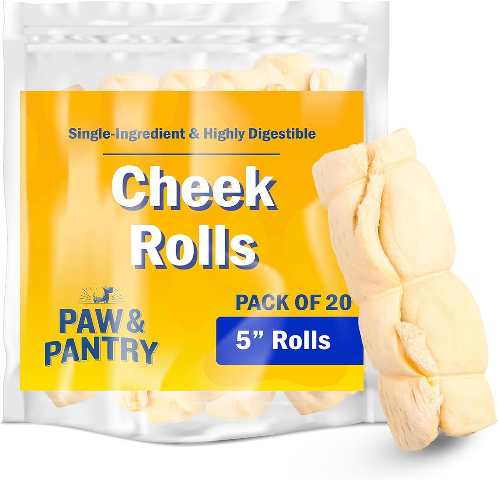 Paw and Pantry 5 inch beef rolls front view pack of 20