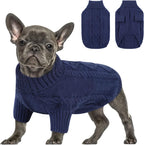 Queenmore Small Dog Pullover Sweater, Cold Weather Cable Knitwear, Classic Turtleneck Thick Warm Clothes for Chihuahua, Bulldog, Dachshund, Pug, Yorkie (Pink, Small) - Image 14